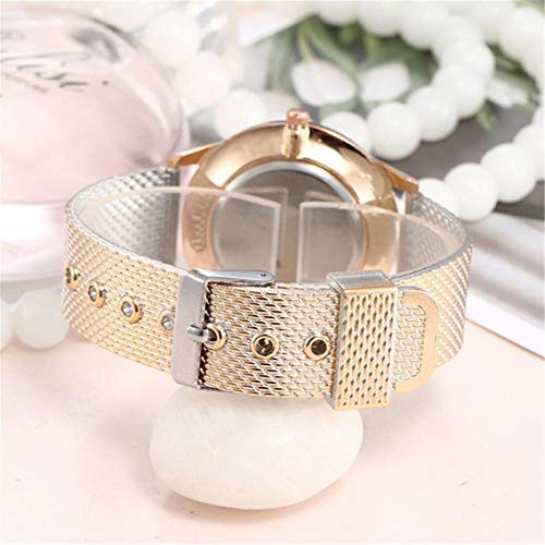 QWRjj Reloj de Pulsera Sencillo Reloj de Cuarzo para Mujer Temperamento Reloj Casual de Acero Inoxidable Modelos Femeninos-Silver_China