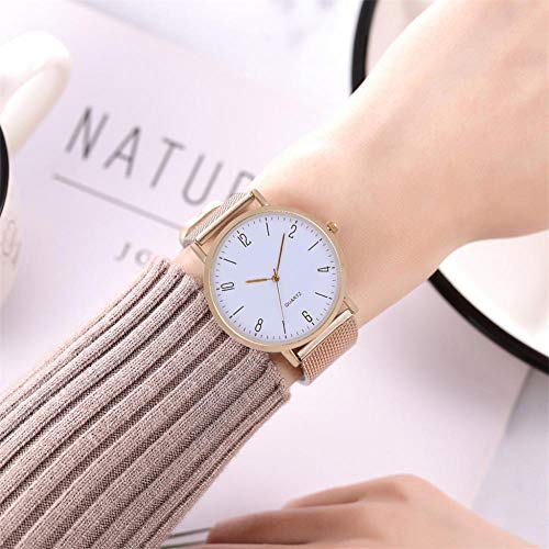 QWRjj Reloj de Pulsera Sencillo Reloj de Cuarzo para Mujer Temperamento Reloj Casual de Acero Inoxidable Modelos Femeninos-Silver_China