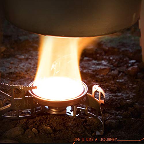 QWSX Plegable al Aire Libre Campo de la Estufa de Gas Utensilios de Cocina Dividida Estufa de Gas de Picnic Acampar Campamento con Olla/Apto for/Outdoor Recorrido/Aventura (Color : Stove and Pot)