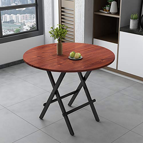 QYJ-Mesas Mesa De Comedor Redonda 4-6 Asientos Comedor De Oficina Muebles Para El Hogar Cocina Moderna De Madera Mesa Plegable (grano De Madera Oscura)