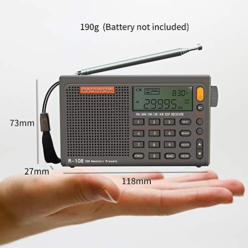 RADIWOW R-108 Radio Digital De Banda Completa FM SW Portátil Con Antenas De Radio Para Radioaficionados Radio De Batería Recargable Incorporada