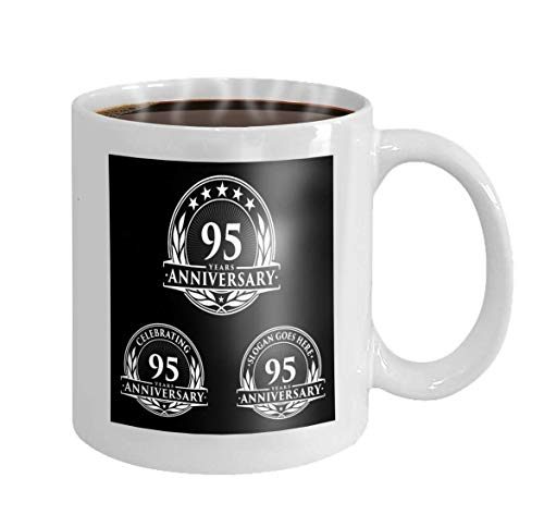 Rael Esthe Plantilla de Taza de café de 11 oz Aniversario TH Logo Años celebrando Geométrica Pequeña Novedad Regalos de cerámica Taza de té