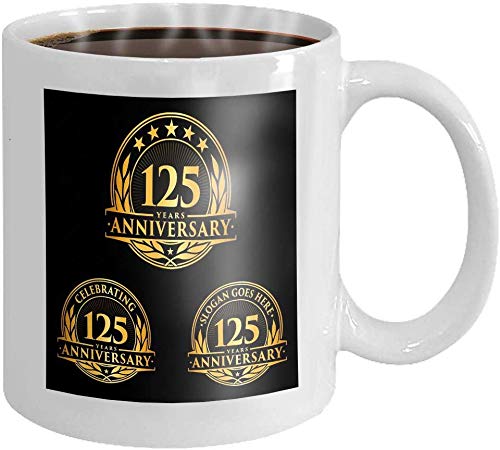 Rael Esthe Plantilla de Taza de café de 11 oz Aniversario TH Logo Años celebrando Impresión Encantadora Novedad Regalos de cerámica Taza de té