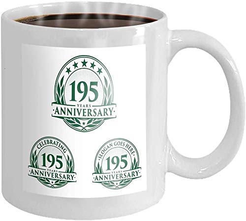 Rael Esthe Plantilla de Taza de café de 11 oz Años Celebrando Años Aniversario Set TH Celebración Logotipo Novedad Simple Regalos de cerámica Taza de té