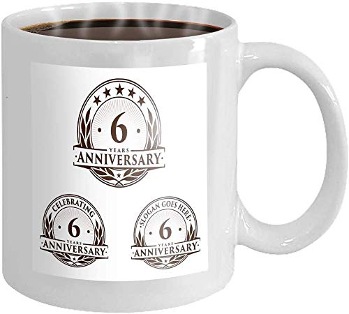 Rael Esthe Plantilla de Taza de café de 11 oz Logo TH Seis Set de celebración Colección de celebración Marca de Agua Novedad Regalos de cerámica Taza de té