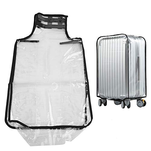 Raguso Funda de Maleta de PVC Transparente Impermeable Antipolvo Protector de Maleta de Viaje Funda de Equipaje para Maleta con Ruedas(28inch)