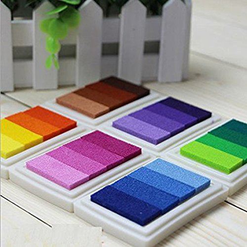 Rainbow Craft - Almohadillas de tinta para niños, para utilizar con los dedos, para manualidades, sellos de caucho, tarjetas, etc.