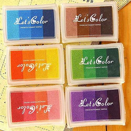 Rainbow Craft - Almohadillas de tinta para niños, para utilizar con los dedos, para manualidades, sellos de caucho, tarjetas, etc.