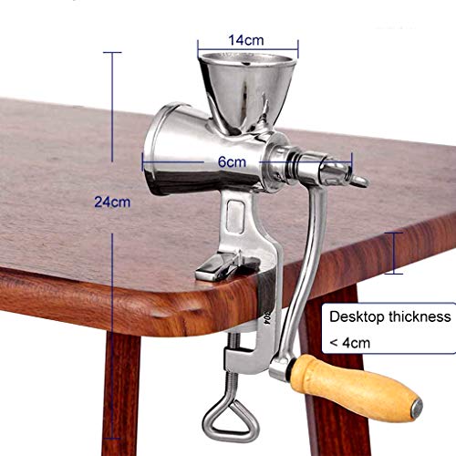 Rainbow_Road Molinillo de café manuales, Molino de Grano de manivela de Acero Inoxidable, Herramienta de molienda de Cocina casera, para Molinillo de café, maíz, arroz, Soja, Trigo, Trigo, Especias