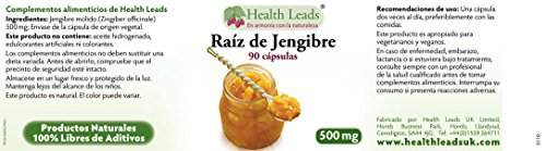 Raíz de Jengibre 500mg x 90 cápsulas (100% libre de aditivos)