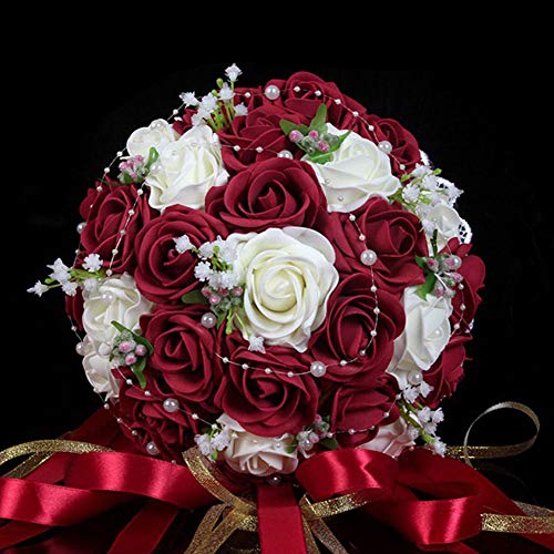 Ramo de Flores Artificiales Bouquet Nupcial de Boda Rosas Flores de Novia para Decoración Banquete de Bodas …