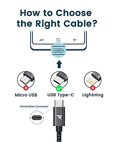 Rampow Cable USB Tipo C - Cable USB C a USB 3.0 Carga Rápida y Sincronización - Cable Tipo C Compatible con Samsung Galaxy, Xiaomi Mi A1/Mi A2, LG, HTC, Sony Xperia XZ y más - 1M, Gris Espacial