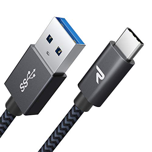 Rampow Cable USB Tipo C - Cable USB C a USB 3.0 Carga Rápida y Sincronización - Cable Tipo C Compatible con Samsung Galaxy, Xiaomi Mi A1/Mi A2, LG, HTC, Sony Xperia XZ y más - 1M, Gris Espacial