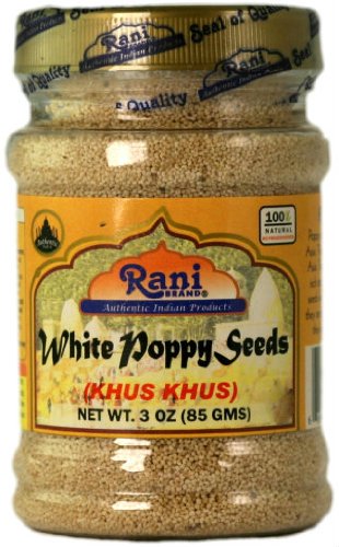 Rani Las semillas de amapola blanca (Khus Khus) 3 oz (85 g) - Jar