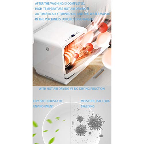 RAPLANC Lavavajillas automático doméstico Escritorio pequeño desinfección y Secado Independiente Independientes Integrados máquina lavavajillas,High Model