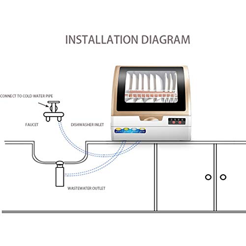 RAPLANC Lavavajillas doméstico automático de Escritorio pequeños Mini-Libre de Secado máquina lavavajillas sin instalación Independiente