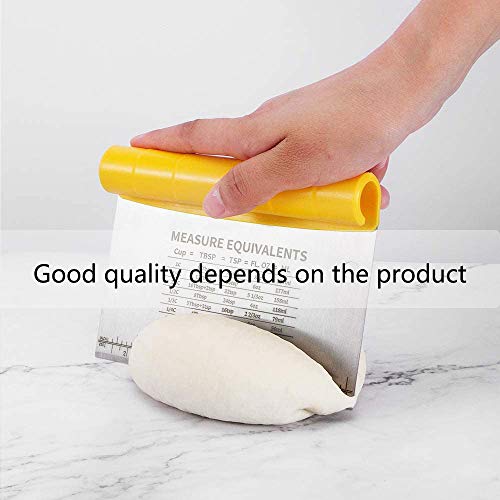 Raspador de Masa de Acero Inoxidable, Cortador para masa de pizza y repostería Rasqueta cortadora resistente profesional Rasqueta cocina para pan, postre, pasteles, repostería