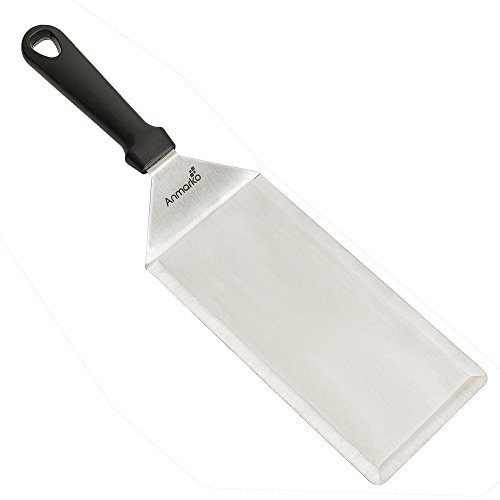 Raspador Espátula Profesional - Juego de plancha de acero inoxidable Pancake espátula y de ideal para parrilla de barbacoa parrilla de cocción y con parte superior plana