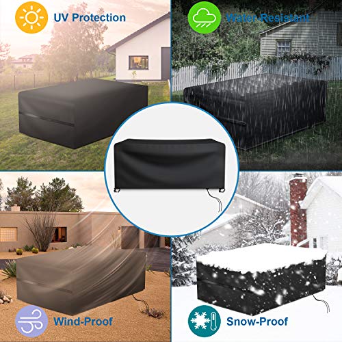 RATEL Protectora para Muebles de jardín, Funda para Muebles de Jardín Exterior Impermeable a Prueba de Viento Paño Oxford 420D Cubierta de Mesa Patio para Muebles Grandes(180X120X74cm)