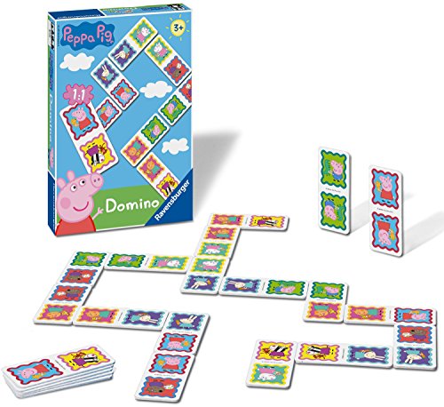 Ravensburger 21374 Peppa Pig-Dominoes Niños Edad 3 Años y Up-A Clásico Juego y Favorito de la Familia