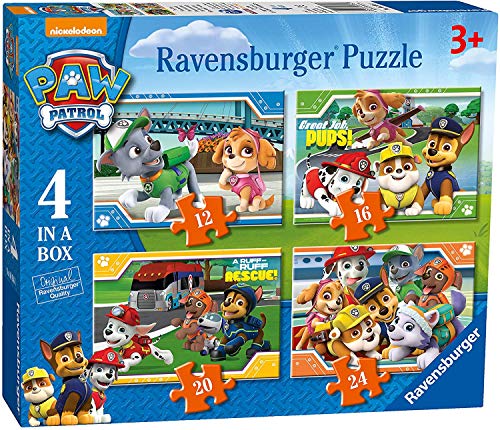 Ravensburger 4 Puzles Patrulla Canina en una Caja (12, 16, 20, 24 Piezas)