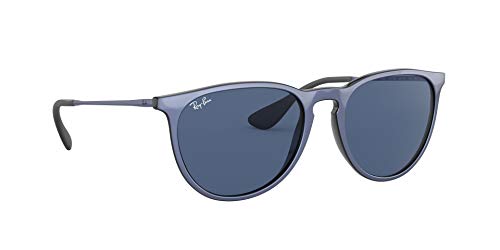 Ray-Ban Erika Gafas, Parte Superior de Color Violeta Met lico En Negeo/Azul Oscuro, 54 Unisex adulto