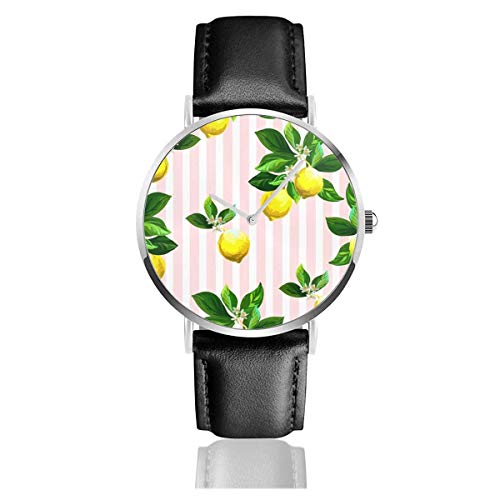 Rayas cítricas Fruta Correa de Cuero Relojes de Pulsera Relojes Casuales