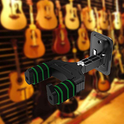 Rayzm Colgador de Guitarra, Soporte Guitarra de Pared Plano, Gancho de Metal de Sujección Resistente para Guitarras Acústicas/Eléctricas/Bajos, Mandolinas y Banjos, Sin Auto-Lock (M)