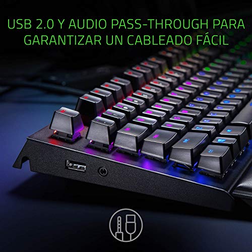 Razer Blackwidow Elite - Teclado Gaming,Teclado Mecánico Para Juegos Completo, Dial Digital Multifunción, Reposamuñecas Ergonómico, Teclas Controlables, Memoria Híbrida Integrada, ES Layout, Negro