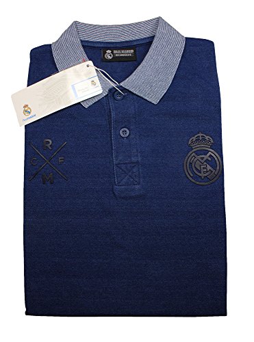 Real Madrid FC Polo Oficial Azul Marino/Gris (S)