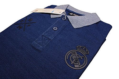 Real Madrid FC Polo Oficial Azul Marino/Gris (XL)