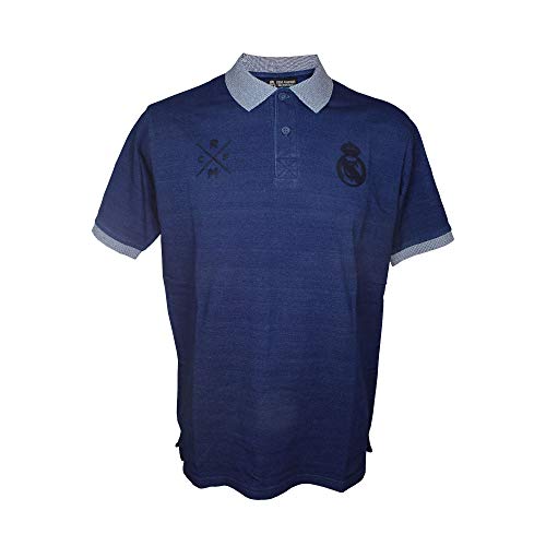 Real Madrid FC Polo Oficial Azul Marino/Gris (XL)