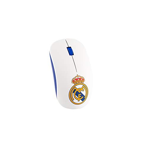 Real Madrid RMMOU001 Ratón inalámbrico, Blanco, 57,9 x 100,9 mm