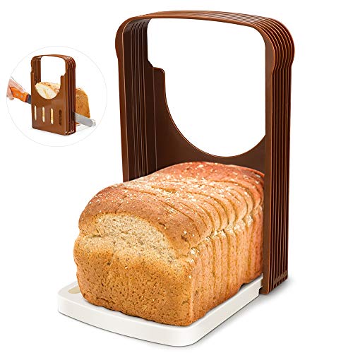 Rebanadora de Pan, Corte de pan Plegable para Hornear pan Sandwich pan Cortadora pan Tostado Rebanada Cortador Rodajas Incluso Herramienta de la Guía