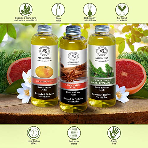 Recambio Difusor con Aceite de Canela 200ml - Aceite 100% Puro & Natural Canela - Fragancias de Duraderas - 0% Alcohol - Cocina - Hogar - Oficina - Spa - Gimnasio - Aromaterapia - Difusor