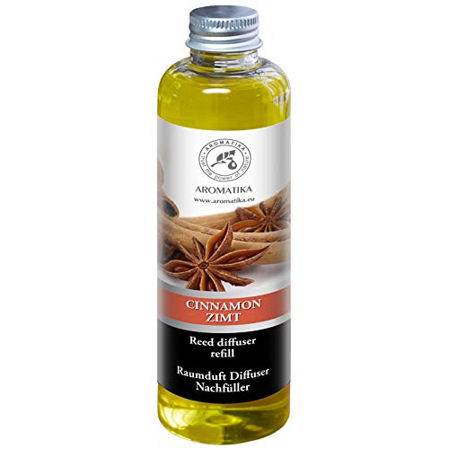 Recambio Difusor con Aceite de Canela 200ml - Aceite 100% Puro & Natural Canela - Fragancias de Duraderas - 0% Alcohol - Cocina - Hogar - Oficina - Spa - Gimnasio - Aromaterapia - Difusor