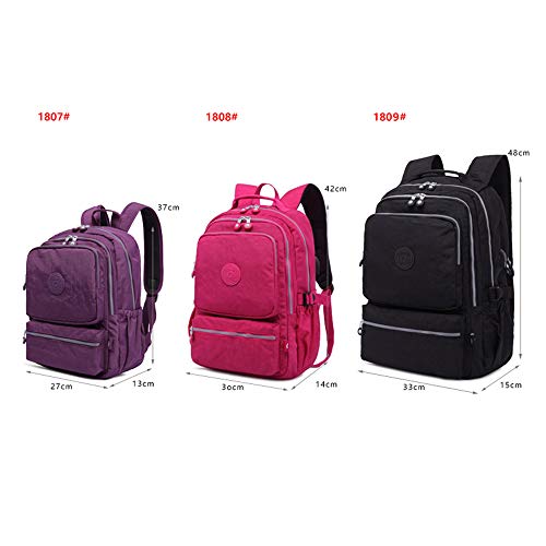 Recarga TEGAOTE 1809 Mochila Casual para Mujeres con un Puerto USB, Mochila Mochila de Viaje Resistente al Agua con Estuche antirrobo,Zafiro