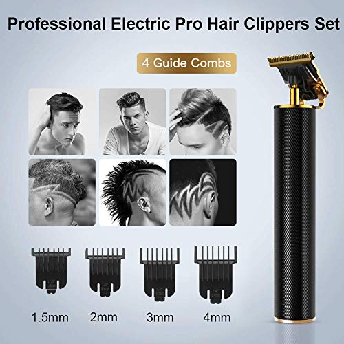 Recortadora Eléctrica para Hombres, Afaneep Cortapelos Hombre con Cuchilla en T Recortadora de Cabello con 3 Peines Guía para Hombres Cabello Barba Carga USB