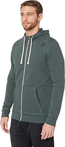 Reebok Elements Marble Melange - Sudadera con Capucha para Hombre, Hombre, Capucha, D94190, Verde Tiza, Medium