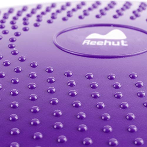 REEHUT Cojín de Equilibrio, Disco de Equilibrio para Fitness, Yoga, Pilates, Entrenamiento y Ejercicio Físico, Disco de Inestabilidad Hinchable con Bomba de Aire Incluida (Diámetro 33cm, Púrpura)