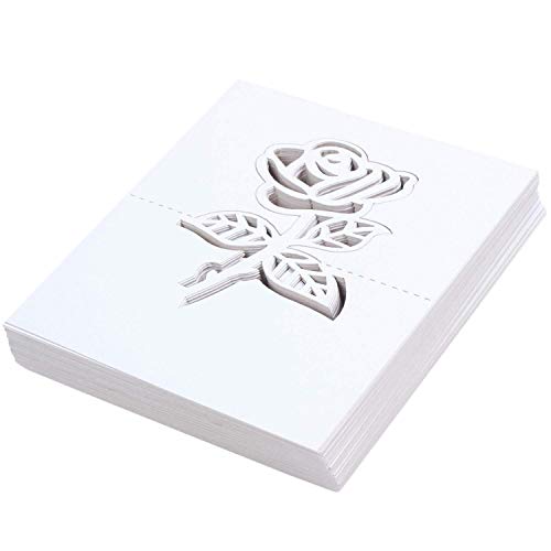 Reeseiy 50X Rose Paper Números De Mesa De Boda Tarjeta De Lugar Tarjetas De Nombre De Acompañante Para Decoraciones Románticas De Mesa De Boda Celebraciones Y Eventos Blanco Blanco Venta Inicio Uso Di