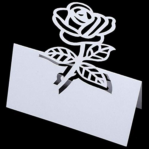 Reeseiy 50X Rose Paper Números De Mesa De Boda Tarjeta De Lugar Tarjetas De Nombre De Acompañante Para Decoraciones Románticas De Mesa De Boda Celebraciones Y Eventos Blanco Blanco Venta Inicio Uso Di