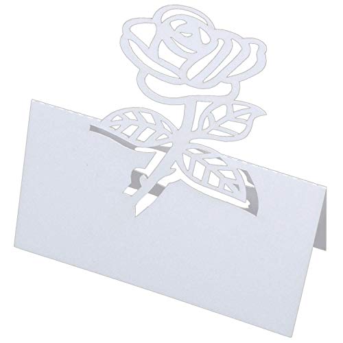 Reeseiy 50X Rose Paper Números De Mesa De Boda Tarjeta De Lugar Tarjetas De Nombre De Acompañante Para Decoraciones Románticas De Mesa De Boda Celebraciones Y Eventos Blanco Blanco Venta Inicio Uso Di