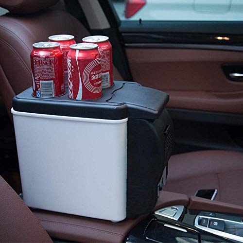 Refrigerador portátil 6 litros, enfriador y calentador con capacidad para 6 latas, vehículo, automóvil, camión, vehículo recreativo, barco, mini congelador para conducir, viajar, pescar, al aire libr