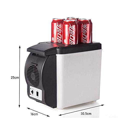 Refrigerador portátil 6 litros, enfriador y calentador con capacidad para 6 latas, vehículo, automóvil, camión, vehículo recreativo, barco, mini congelador para conducir, viajar, pescar, al aire libr