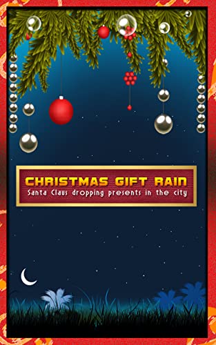 regalo de navidad lluvia: Papá Noel cayendo presenta en la ciudad - gold edition