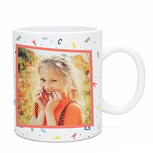 Regalo Original Taza de plástico Infantil Personalizada con Foto y Abecedario para la Vuelta al Cole 33cl