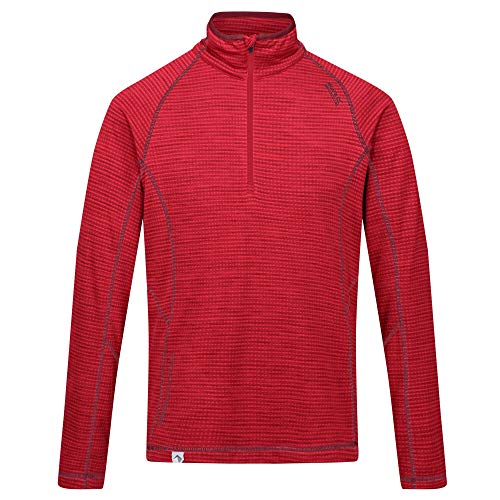 Regatta Yonder - Forro Polar con Cuello Protector, Apertura 1/2 Cremallera y Propiedad de Secado rápido, Camisetas Polos/Chaquetas para Hombre, True Red, FR: 3XL (Talla Fabricante: XXXL)