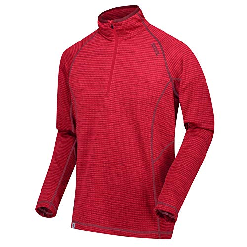 Regatta Yonder - Forro Polar con Cuello Protector, Apertura 1/2 Cremallera y Propiedad de Secado rápido, Camisetas Polos/Chaquetas para Hombre, True Red, FR: 3XL (Talla Fabricante: XXXL)