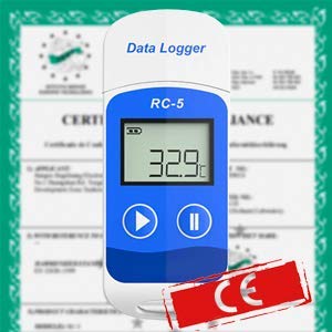 Registrador de Datos de Temperatura USB RC-5 32000 Puntos Software para Mac/Window Export PDF/Excel Informe para Frío Cadena Almacenes Nevera Invernadero (1PCS)